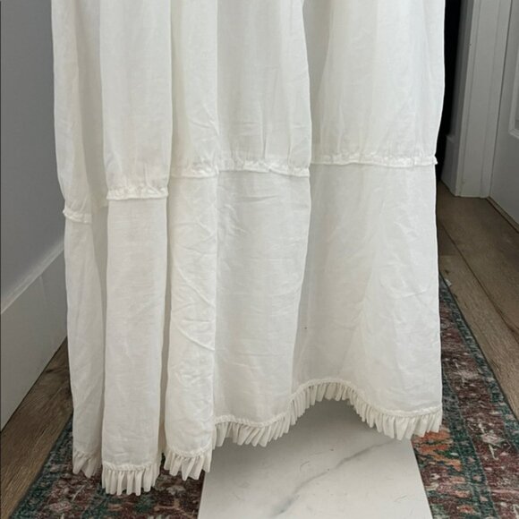 Frankie's Bikinis Christabelle Ruffle Maxi Dress in Sunrose White Large $170 - Picture 8 of 11